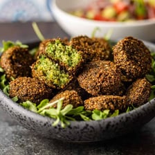 Egyptian falafel served with fava beans