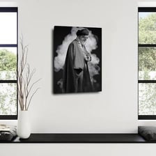A portrait of Iranian leader Ali Khamenei.