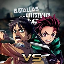 Promotional images representing the anime series Demon Slayer and Attack on Titan
