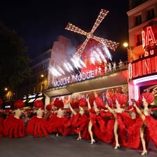 The red windmill associated with Paris's Moulin Rouge.