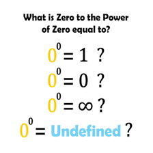 A mathematical illustration showing nine raised to the zero power equaling one.