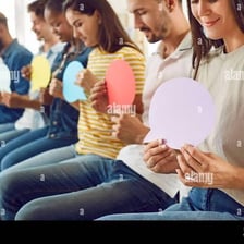 People responding to an opinion survey.