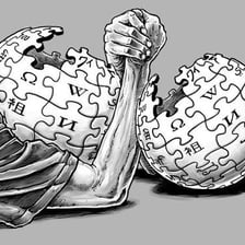 A Wikipedia revision history showing competing edits