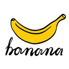 A simple educational wordplay illustration showing word beginnings and bananas