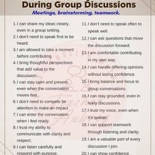 A person speaking confidently during a discussion