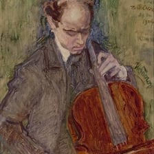 Pablo Casals performing on the cello