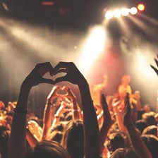A concert crowd enjoying an energetic musical performance