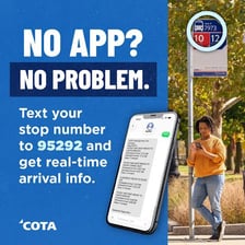 A smartphone displaying a message asking for an estimated arrival time