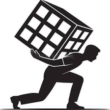 A person carrying a heavy burden