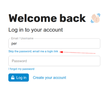 A login screen with an email address field.