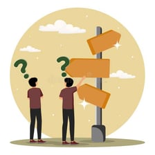 A signpost showing several alternative directions.
