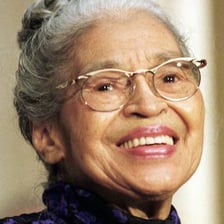 A portrait of civil rights activist Rosa Parks.