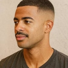 Examples of short crew-cut hairstyles associated with military grooming.