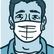 A person wearing a mask over the face