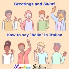 People greeting each other in an Italian setting