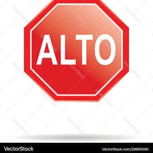 A simple educational illustration representing the Spanish word “alta.”