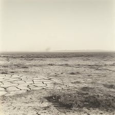 A dry, vegetation-free landscape.