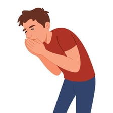 A simple medical illustration representing nausea and vomiting.