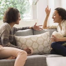One person receiving support from another
