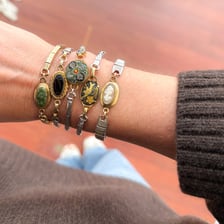 A wrist wearing a simple band