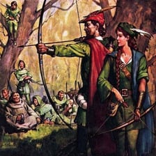 An artistic depiction of Maid Marian from the Robin Hood legend