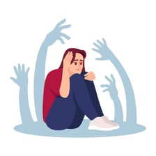 An educational illustration representing an intense irrational fear.