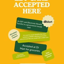 An electronic benefits card being used at a grocery checkout.