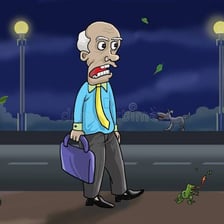 A tired person entering a home late at night.