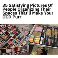 A person arranging objects with excessive attention to detail