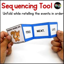 A simple scene showing one event occurring after another.