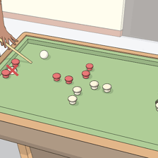A billiard ball rebounding from the cushion of a pool table