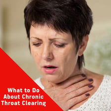 A person clearing their throat before speaking