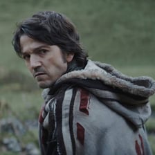 Promotional imagery for the Star Wars series Andor featuring Diego Luna.