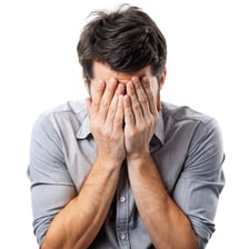 A person making an exasperated reaction.
