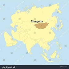 Map of Asia with Mongolia highlighted