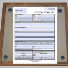 A construction bidding document showing a low bid.
