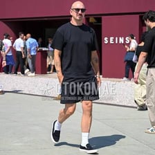 A casual T-shirt paired with shorts