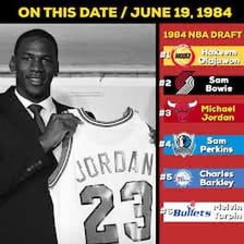 Michael Jordan at the 1984 NBA draft after being selected by the Chicago Bulls.