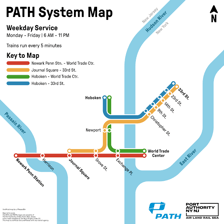 A transit route map showing a line connecting multiple stations.