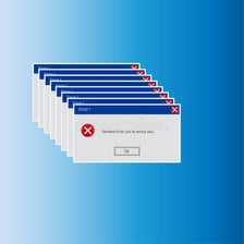 A computer monitor displaying an error message