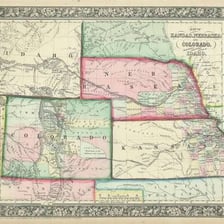 A map showing Nebraska next to Colorado