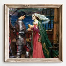 An artistic depiction of the lovers Tristan and Isolde.