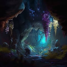 An illustration showing sound waves reflecting inside a cavern.