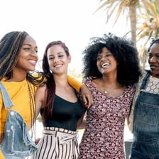 A group of female friends spending time together.