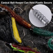 A worm placed on a fishing hook as bait.