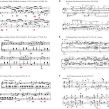 An abstract musical score without a clear tonal center