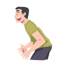 A surprised person with an open mouth.