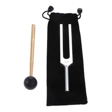 A tuning fork being used to establish a musical pitch.