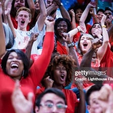 An enthusiastic fan cheering