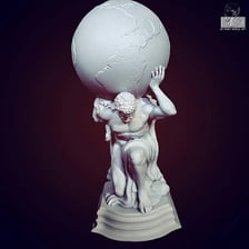 A depiction of the mythological Atlas carrying the celestial sphere